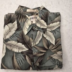 Campia Moda Mens Green  Hawaiian/Tropical Short Sleeves Button Up Shirt SZ S